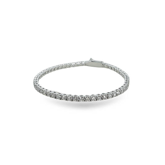 9 pointer tennis bracelet in white gold - إسورة - Luxury Diamond Jewelry shop Dubai - SABA DIAMONDS