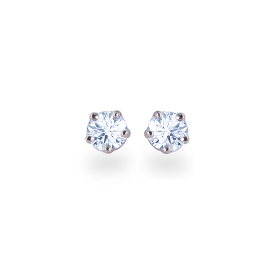 Small Prong Studs in White Gold - أقراط - Luxury Diamond Jewelry shop Dubai - SABA DIAMONDS