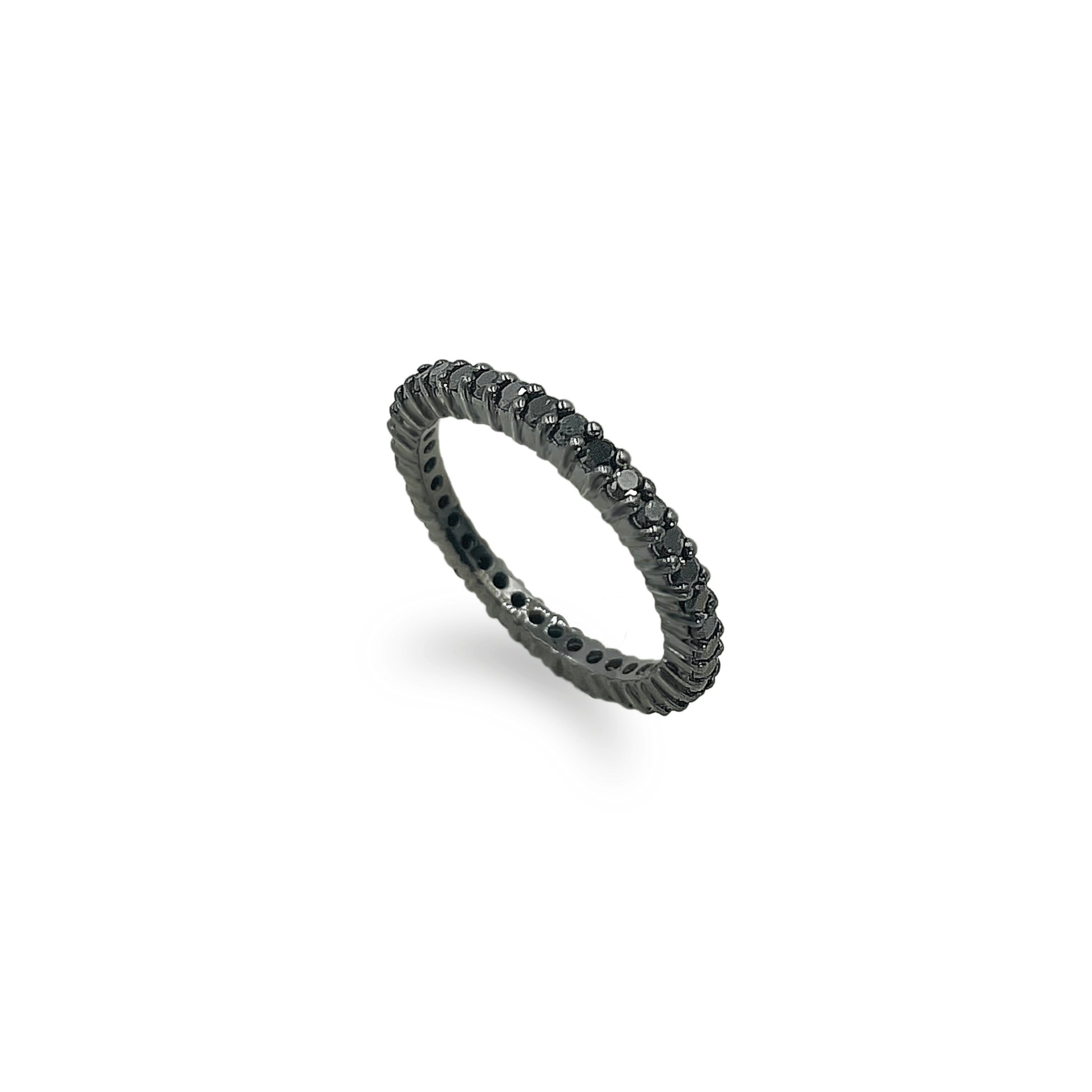 Black Gold 4 Pointer Black Diamond Eternity Band - جرس - Luxury Diamond Jewelry shop Dubai - SABA DIAMONDS