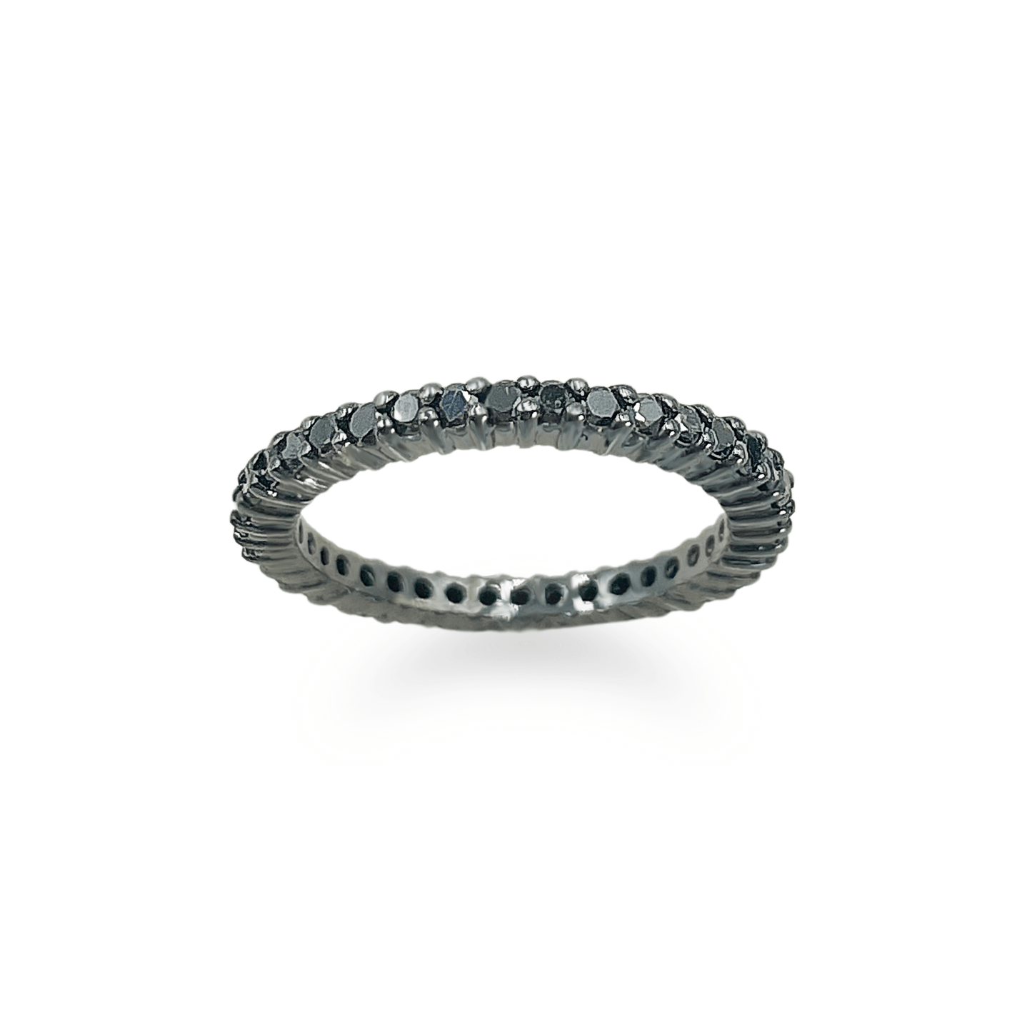 Black Gold 4 Pointer Black Diamond Eternity Band - جرس - Luxury Diamond Jewelry shop Dubai - SABA DIAMONDS