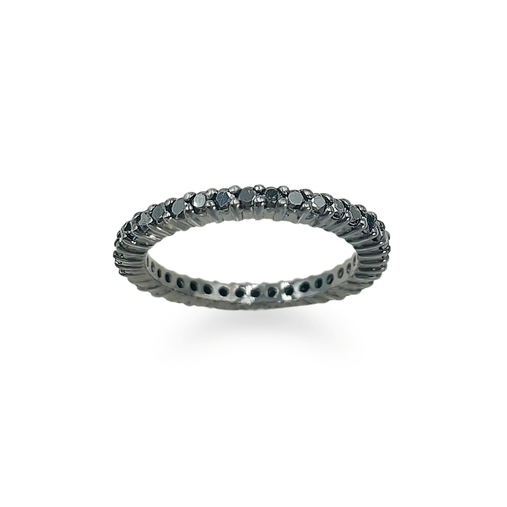 Black Gold 4 Pointer Black Diamond Eternity Band - جرس - Luxury Diamond Jewelry shop Dubai - SABA DIAMONDS