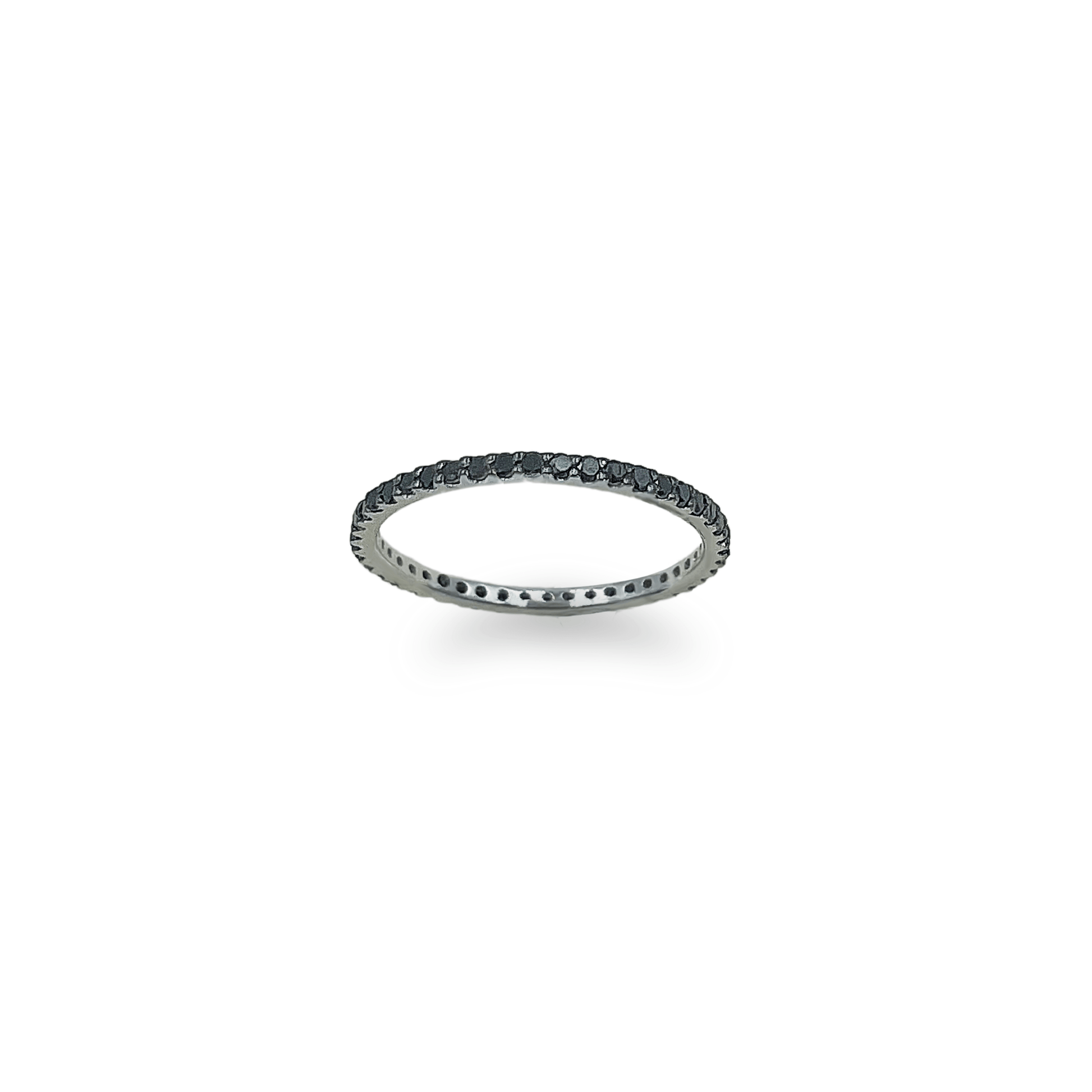 White Gold 1.5 Pointer Black Diamond Eternity Band - جرس - Luxury Diamond Jewelry shop Dubai - SABA DIAMONDS