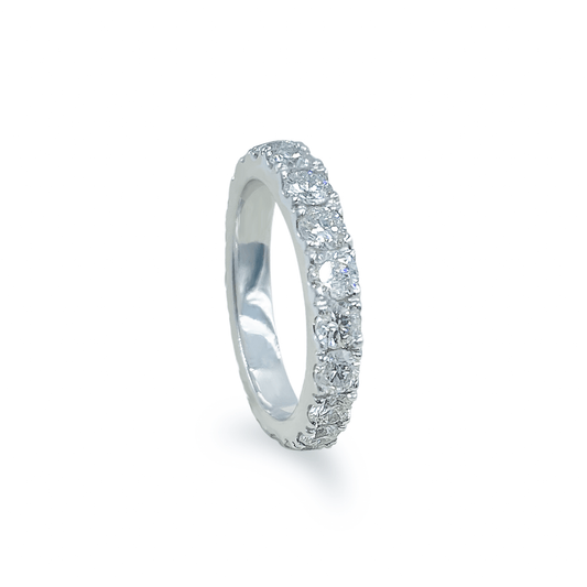 White Gold 11 Pointer Eternity Band - جرس - Luxury Diamond Jewelry shop Dubai - SABA DIAMONDS
