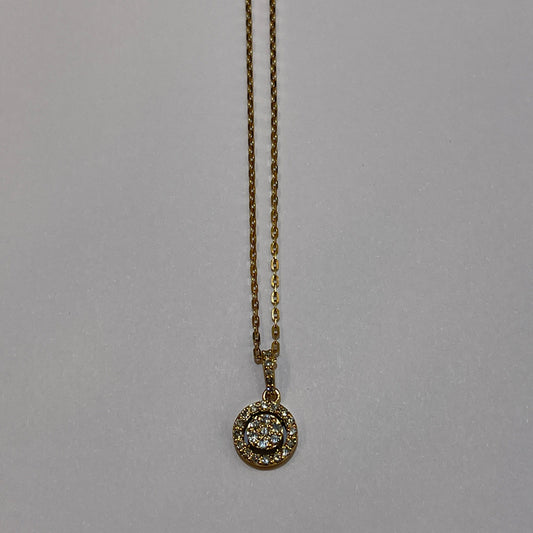 yellow gold pendant round shaped  - قلادة