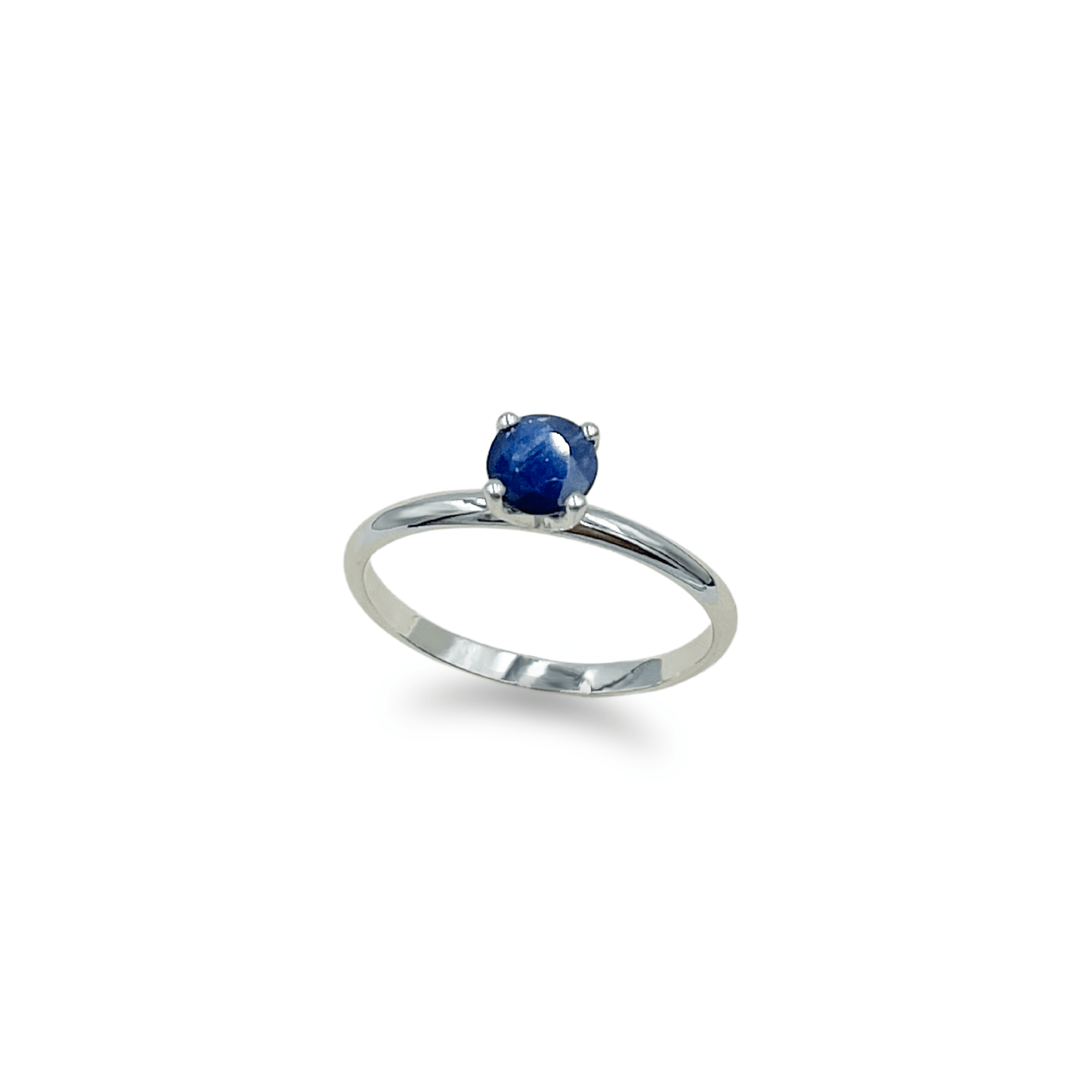 Blue Sapphire Solitaire in White Gold- جرس - Luxury Diamond Jewelry shop Dubai - SABA DIAMONDS