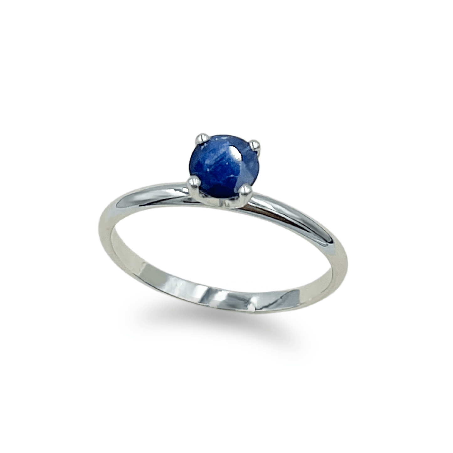 Blue Sapphire Solitaire in White Gold- جرس - Luxury Diamond Jewelry shop Dubai - SABA DIAMONDS