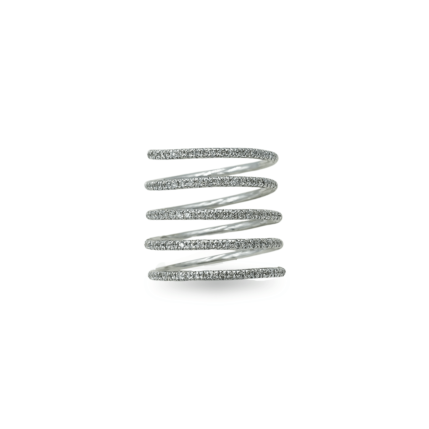 Diamond and 18k White Gold Spring Ring- جرس - Luxury Diamond Jewelry shop Dubai - SABA DIAMONDS