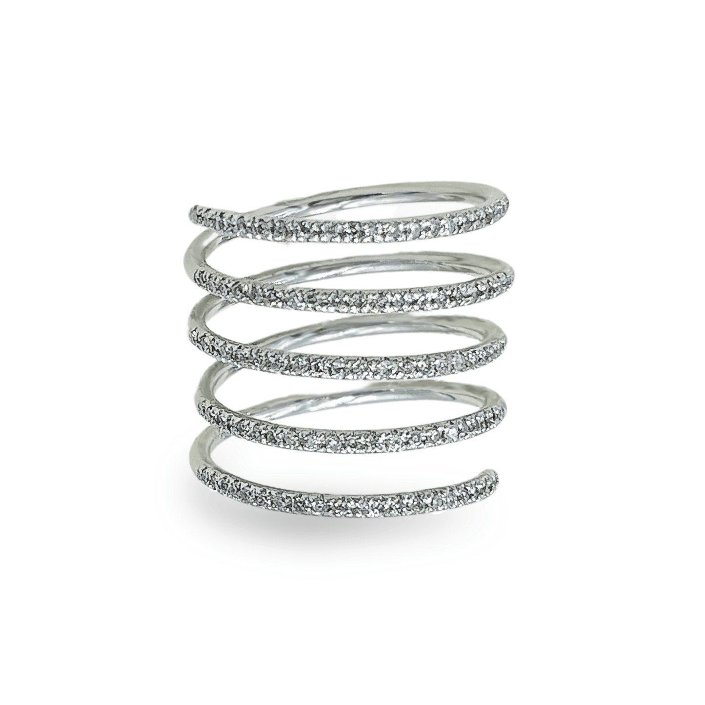 Diamond and 18k White Gold Spring Ring- جرس - Luxury Diamond Jewelry shop Dubai - SABA DIAMONDS