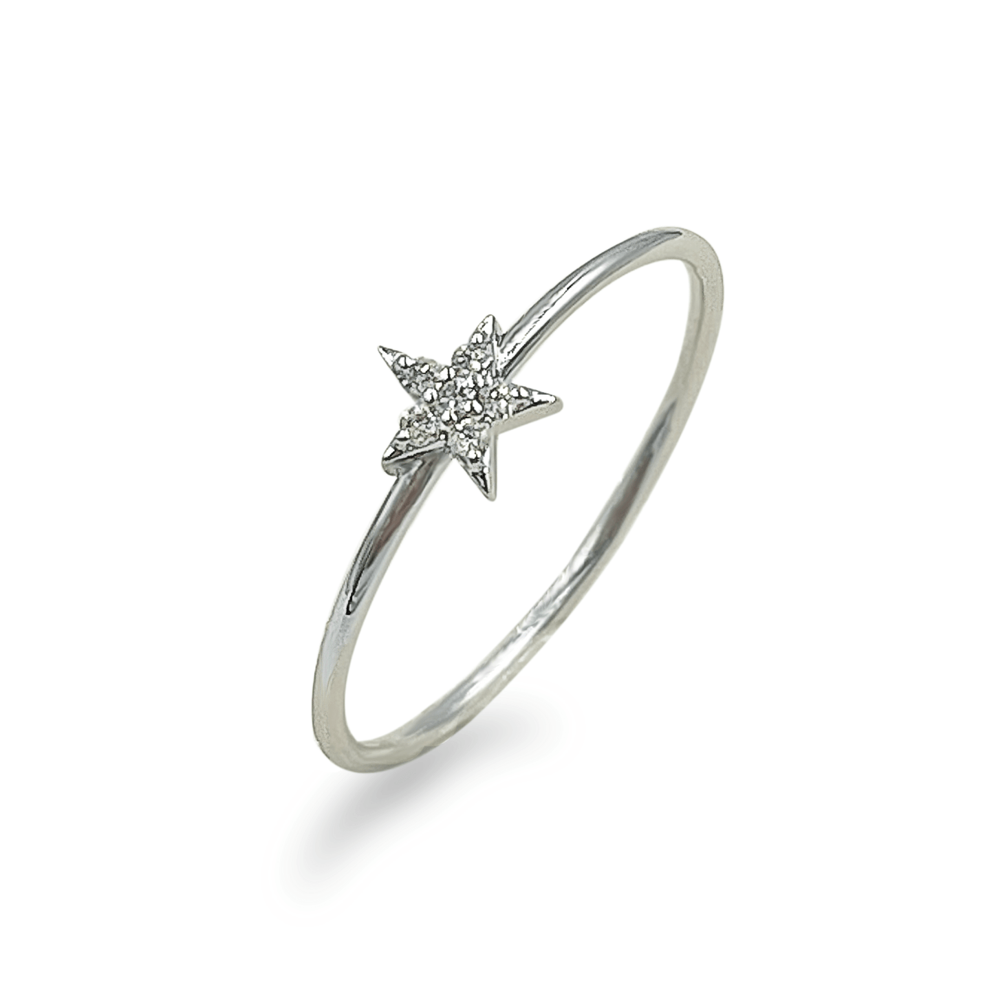 Diamond Star Ring in White Gold- جرس - Luxury Diamond Jewelry shop Dubai - SABA DIAMONDS