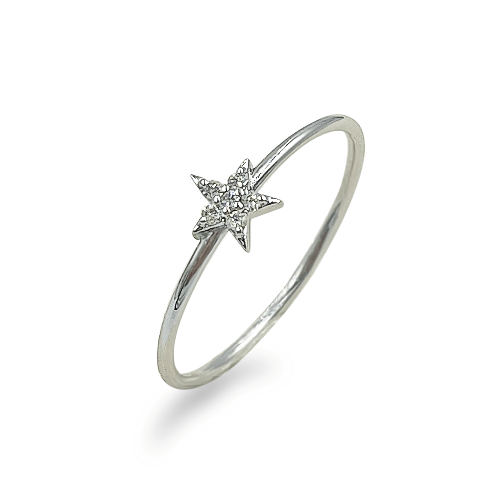 Diamond Star Ring in White Gold- جرس - Luxury Diamond Jewelry shop Dubai - SABA DIAMONDS