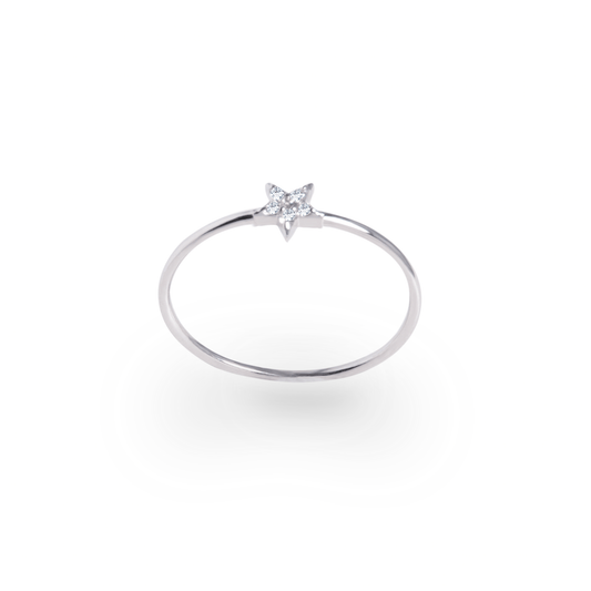 Diamond Star Ring in White Gold- جرس - Luxury Diamond Jewelry shop Dubai - SABA DIAMONDS