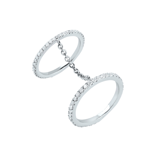 Double Eternity With Chain- جرس - Luxury Diamond Jewelry shop Dubai - SABA DIAMONDS