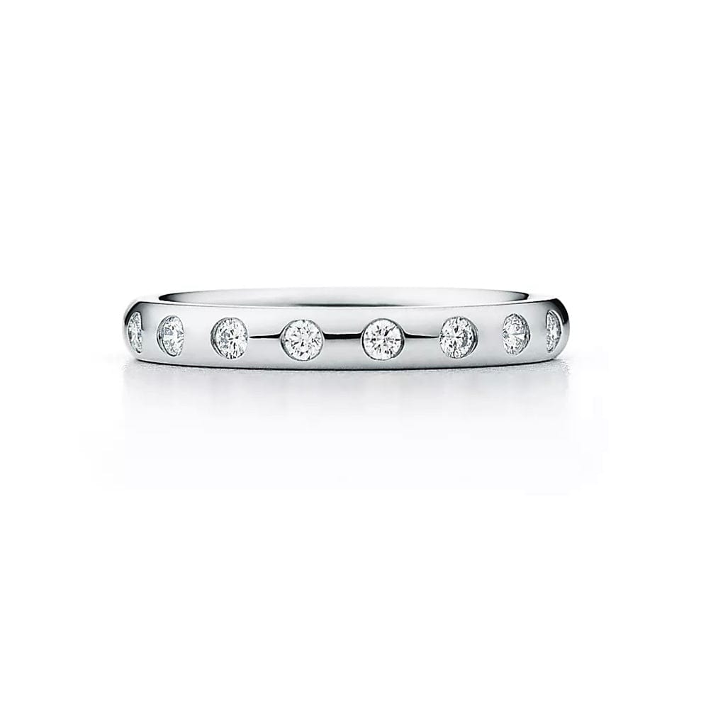 Flush set White gold and Diamond Eternity- جرس - Luxury Diamond Jewelry shop Dubai - SABA DIAMONDS