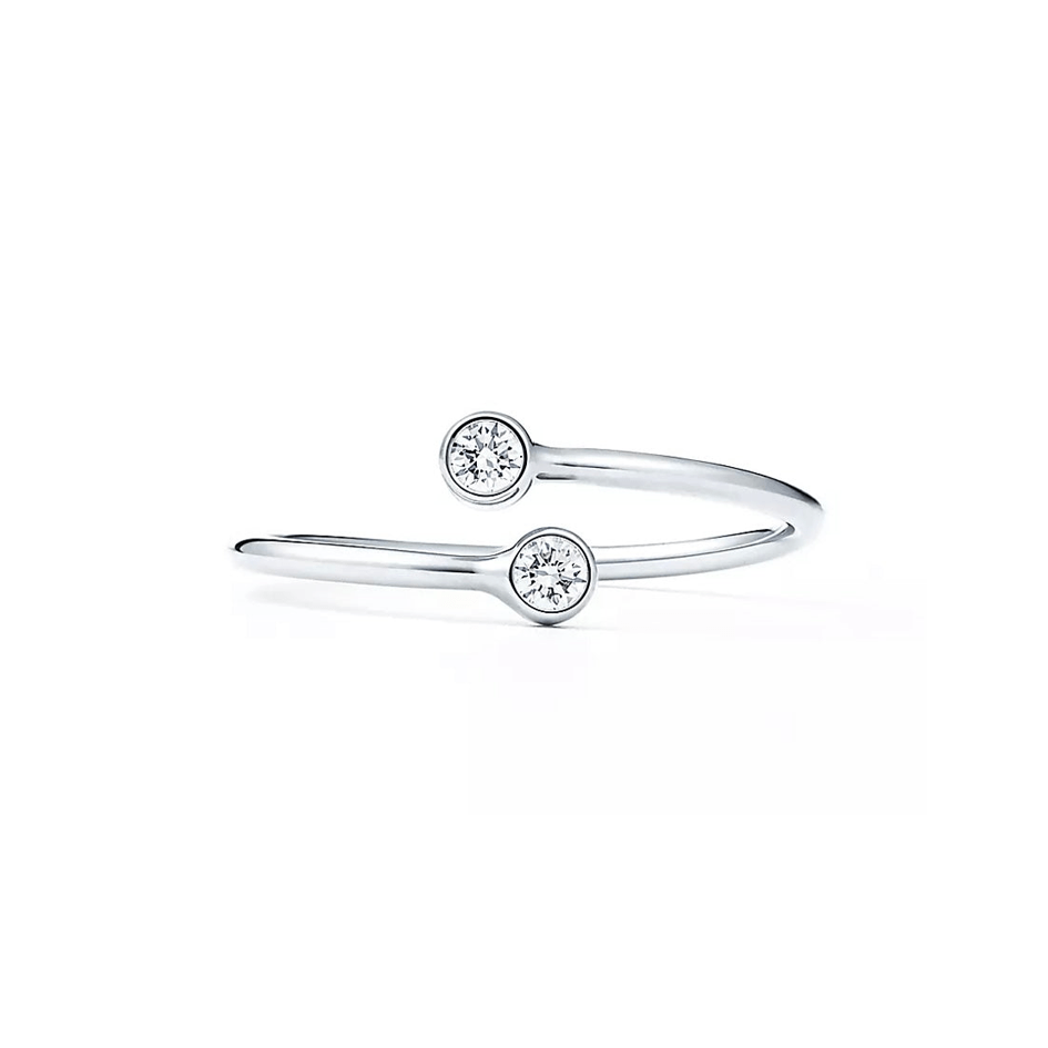 Open Tension Ring in 18k white gold 0.1 ctw- جرس - Luxury Diamond Jewelry shop Dubai - SABA DIAMONDS