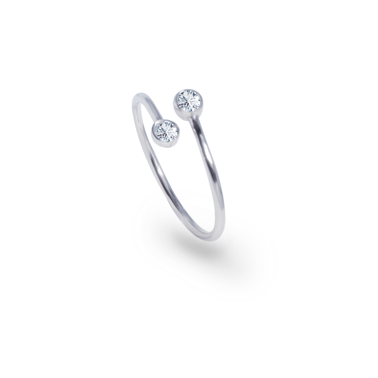 Open Tension Ring in 18k white gold 0.1 ctw- جرس - Luxury Diamond Jewelry shop Dubai - SABA DIAMONDS