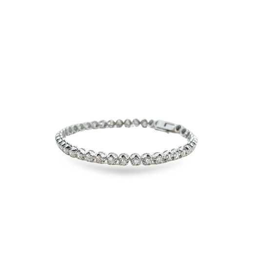 5 pointer tennis bracelet in white gold 2.53 ctw - إسورة - Luxury Diamond Jewelry shop Dubai - SABA DIAMONDS