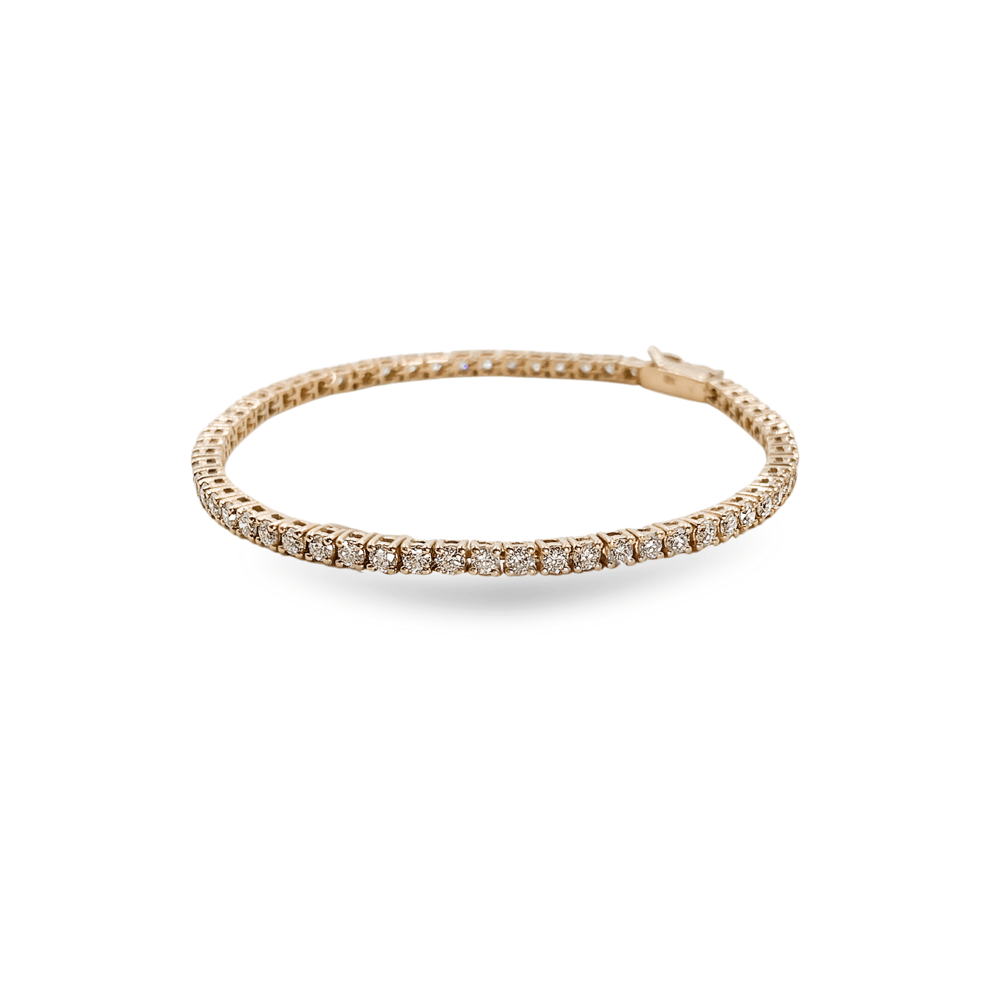 7 Pointer 4.2 ctw Round Diamond Tennis Bracelet in 18k Rose Gold - إسورة - Luxury Diamond Jewelry shop Dubai - SABA DIAMONDS