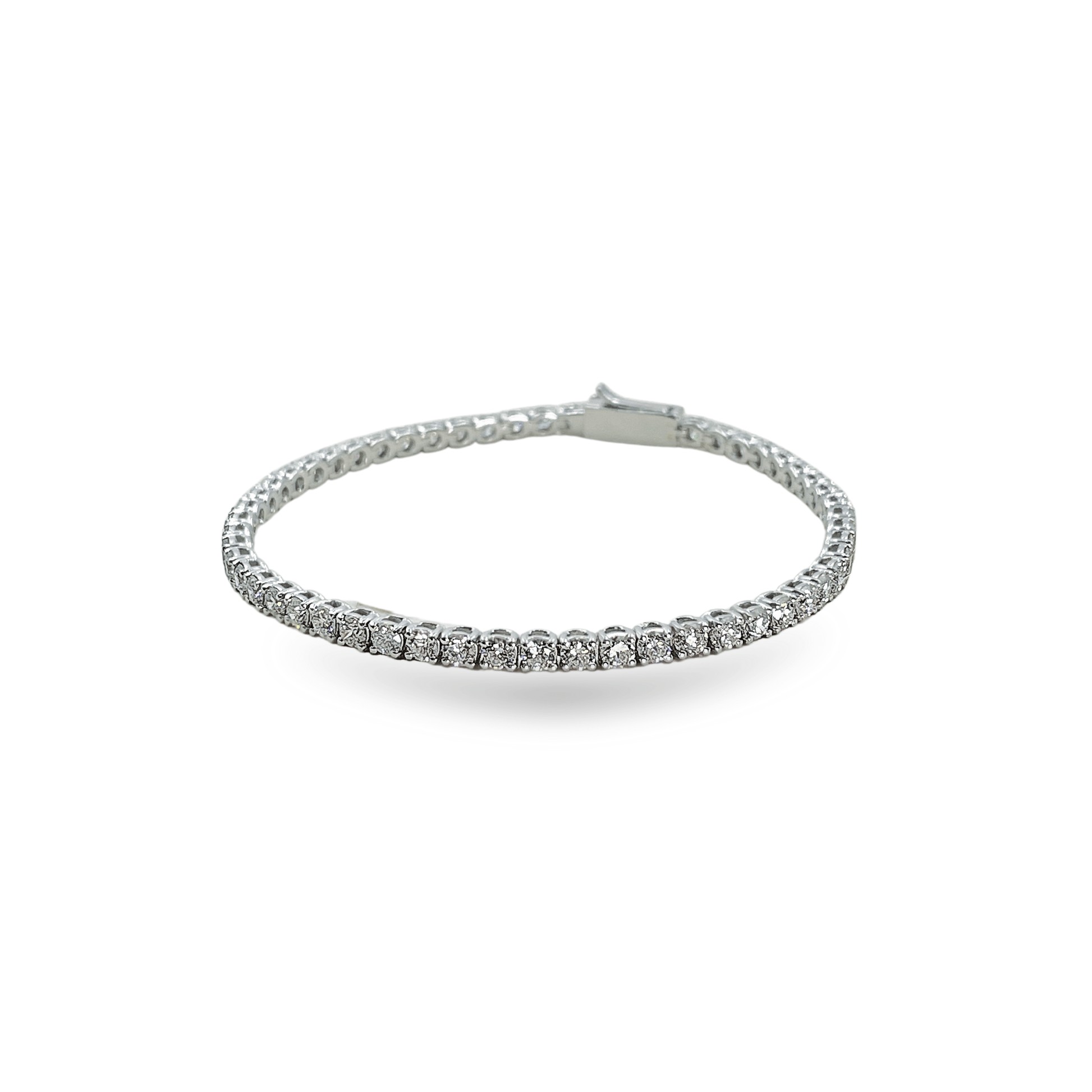 9 pointer tennis bracelet in white gold - إسورة - Luxury Diamond Jewelry shop Dubai - SABA DIAMONDS