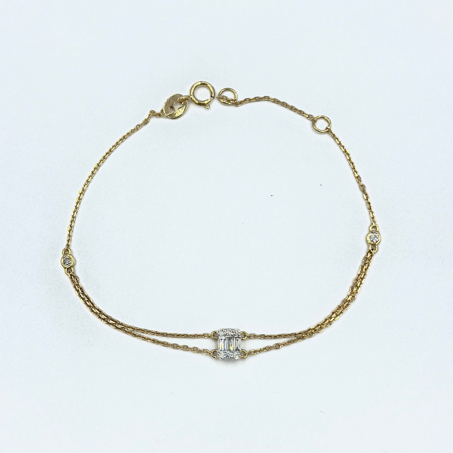 Baguette Chain Bracelet in Yellow Gold - إسورة - Luxury Diamond Jewelry shop Dubai - SABA DIAMONDS