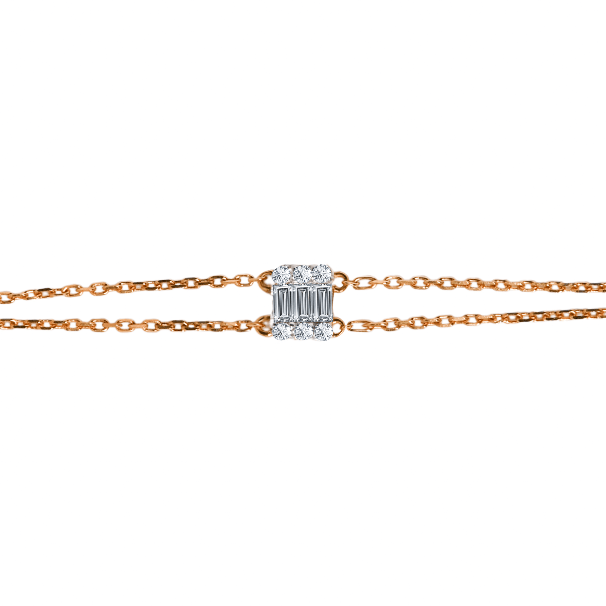 Baguette Chain Bracelet in Yellow Gold - إسورة - Luxury Diamond Jewelry shop Dubai - SABA DIAMONDS