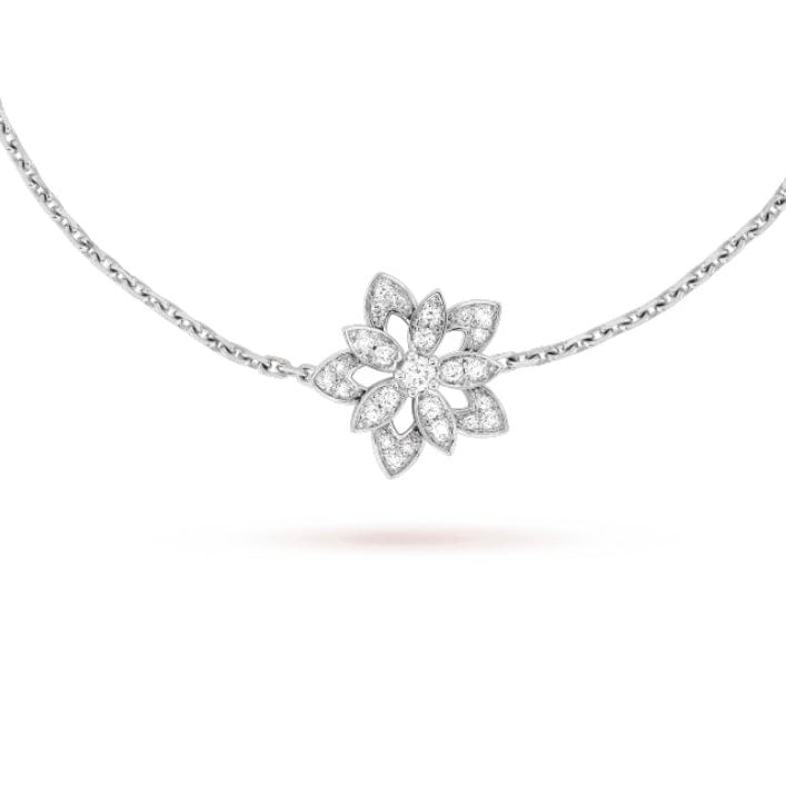 Flower bracelet in 18k white gold 0.21 ctw - إسورة - Luxury Diamond Jewelry shop Dubai - SABA DIAMONDS