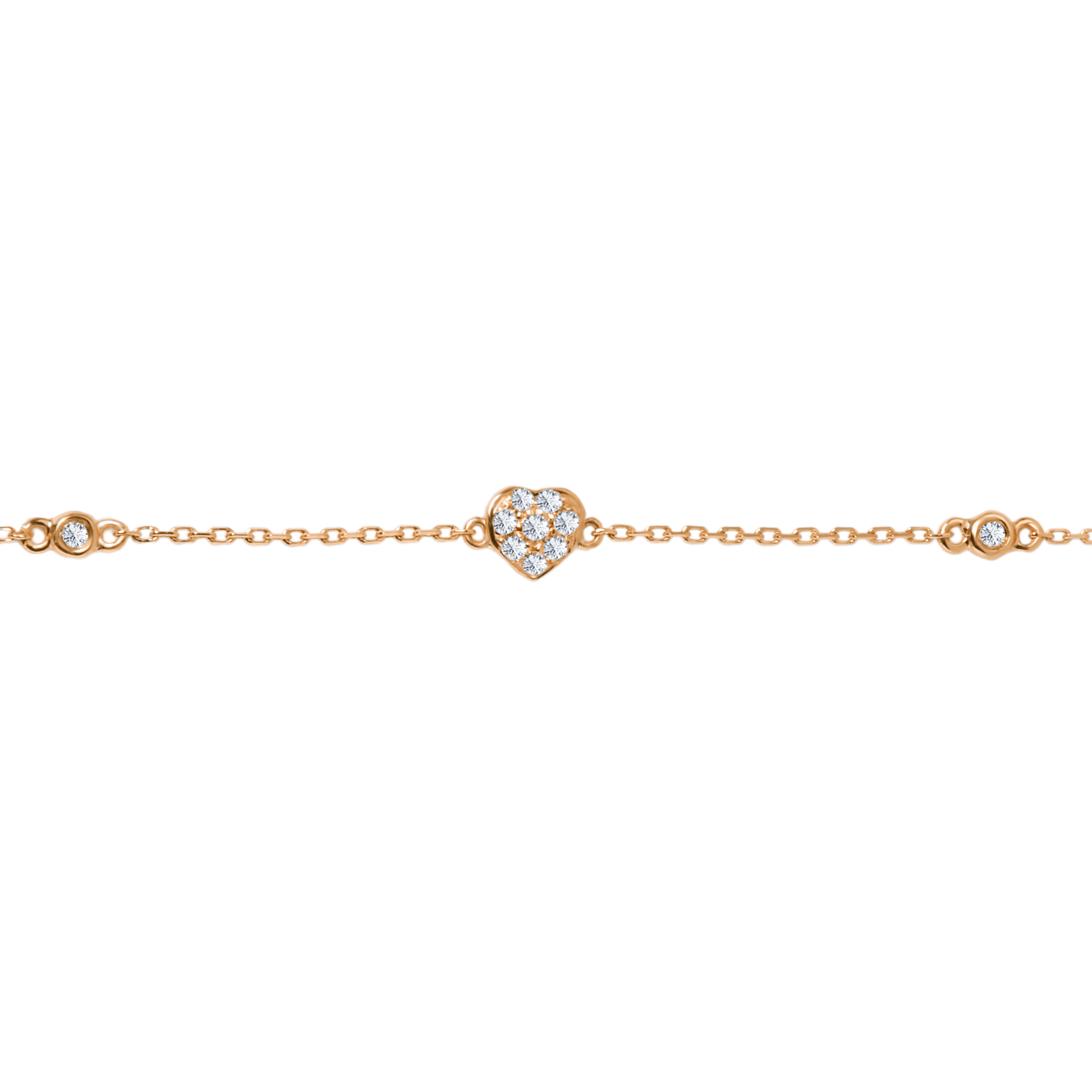 Heart Chain Bracelet in Yellow Gold - إسورة - Luxury Diamond Jewelry shop Dubai - SABA DIAMONDS