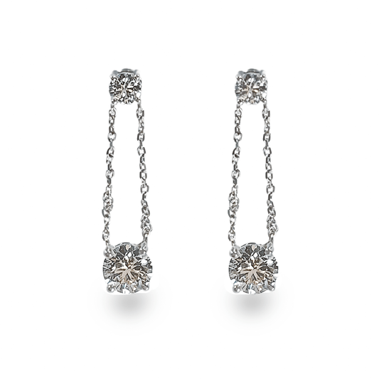 Hanging Studs - أقراط - Luxury Diamond Jewelry shop Dubai - SABA DIAMONDS