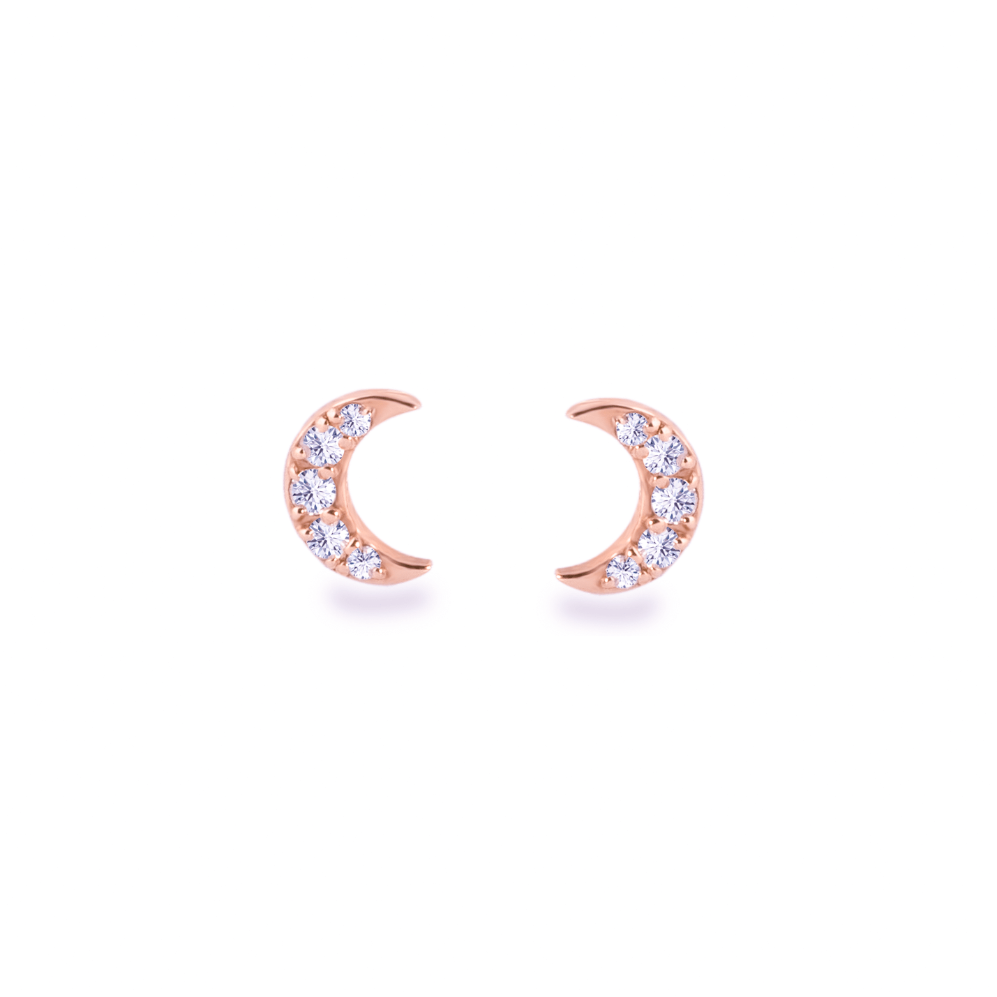 Moon Earrings in Rose Gold - أقراط - Luxury Diamond Jewelry shop Dubai - SABA DIAMONDS