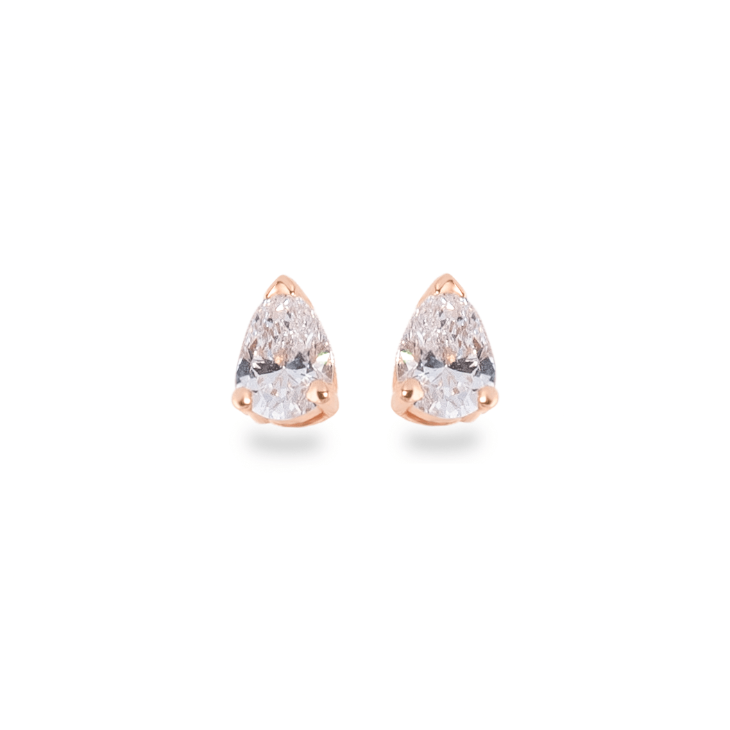 Pear Cut Diamond Studs in Rose Gold - أقراط - Luxury Diamond Jewelry shop Dubai - SABA DIAMONDS