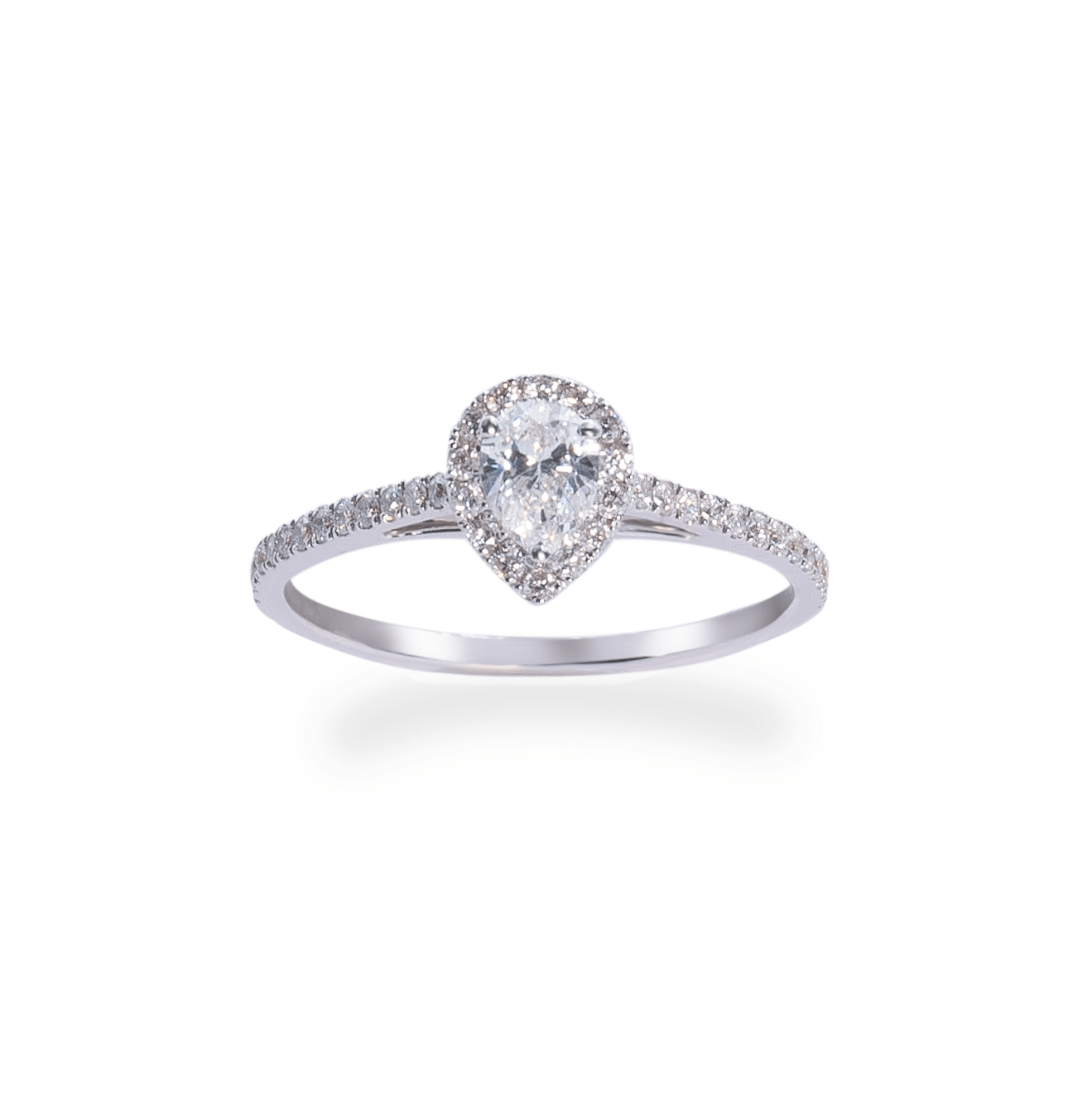 0.30 Ct Pear Cut Halo Ring- جرس - Luxury Diamond Jewelry shop Dubai - SABA DIAMONDS