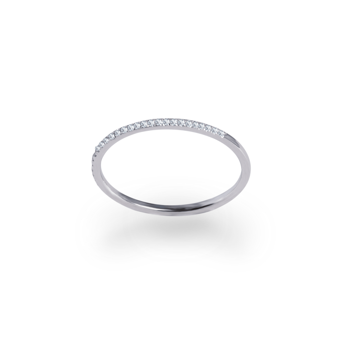 18k White Gold and Diamond Eternity Band 0.9mm - جرس - Luxury Diamond Jewelry shop Dubai - SABA DIAMONDS