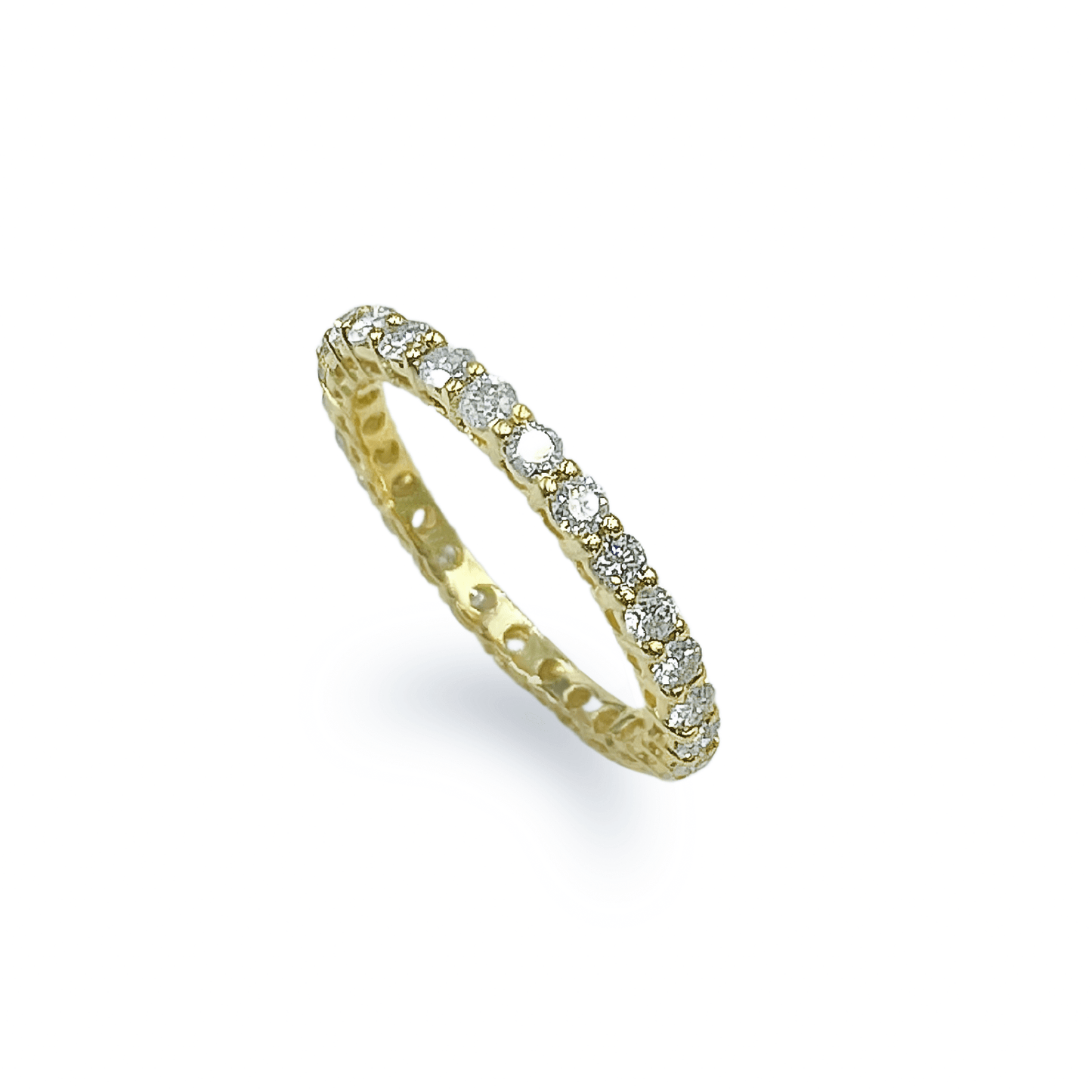 Yellow Gold 5 Pointer Eternity Band - جرس - Luxury Diamond Jewelry shop Dubai - SABA DIAMONDS