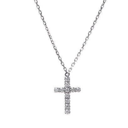 White cross Pendant - قلادة - Luxury Diamond Jewelry shop Dubai - SABA DIAMONDS