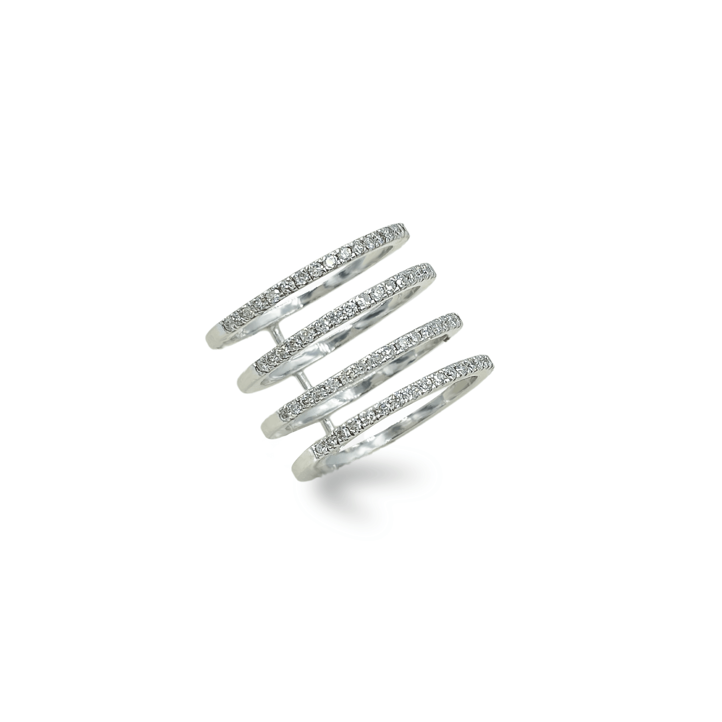 4 Row Diamond Half Eternity with 18k White Gold Medium- جرس - Luxury Diamond Jewelry shop Dubai - SABA DIAMONDS