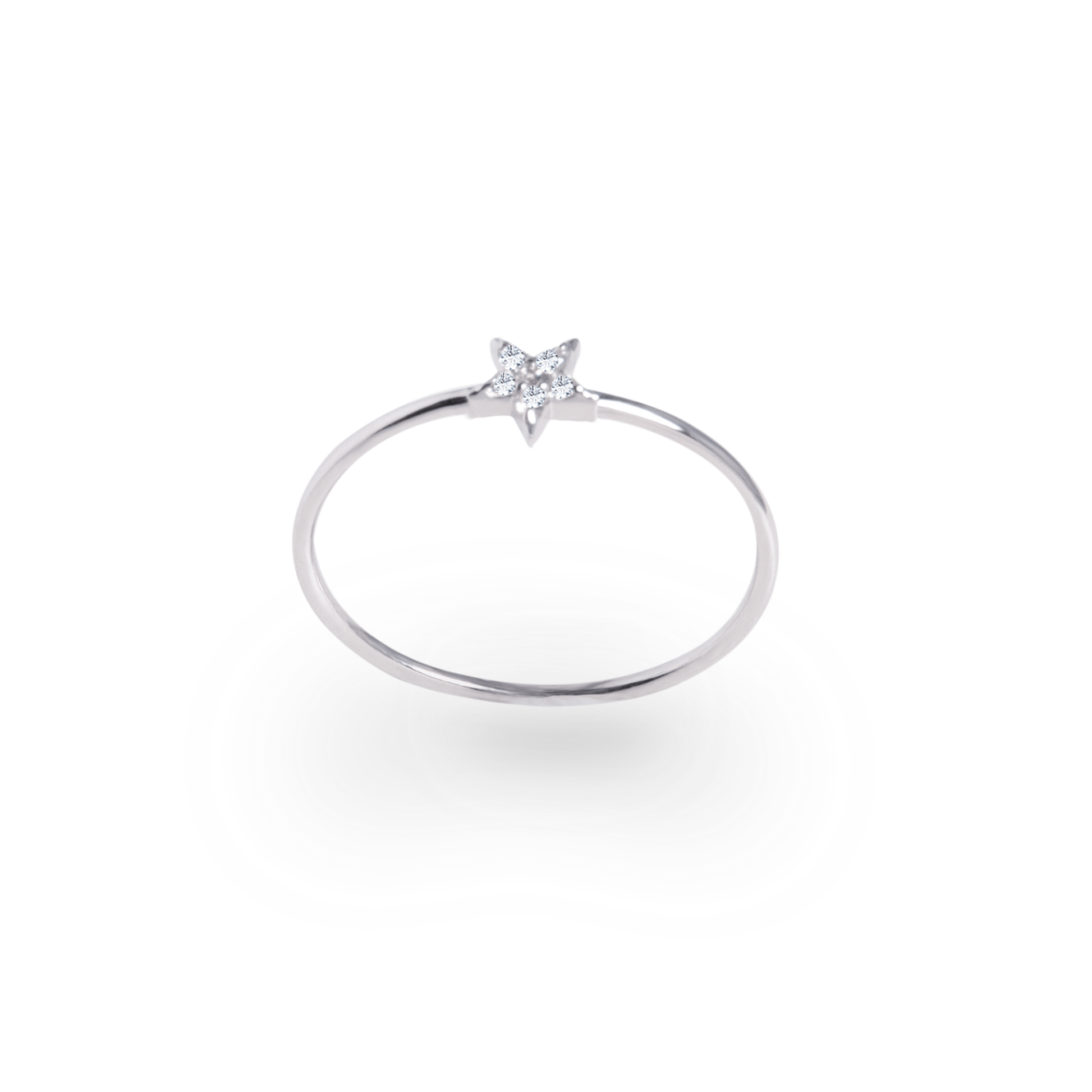 Diamond Star Ring in White Gold- جرس - Luxury Diamond Jewelry shop Dubai - SABA DIAMONDS
