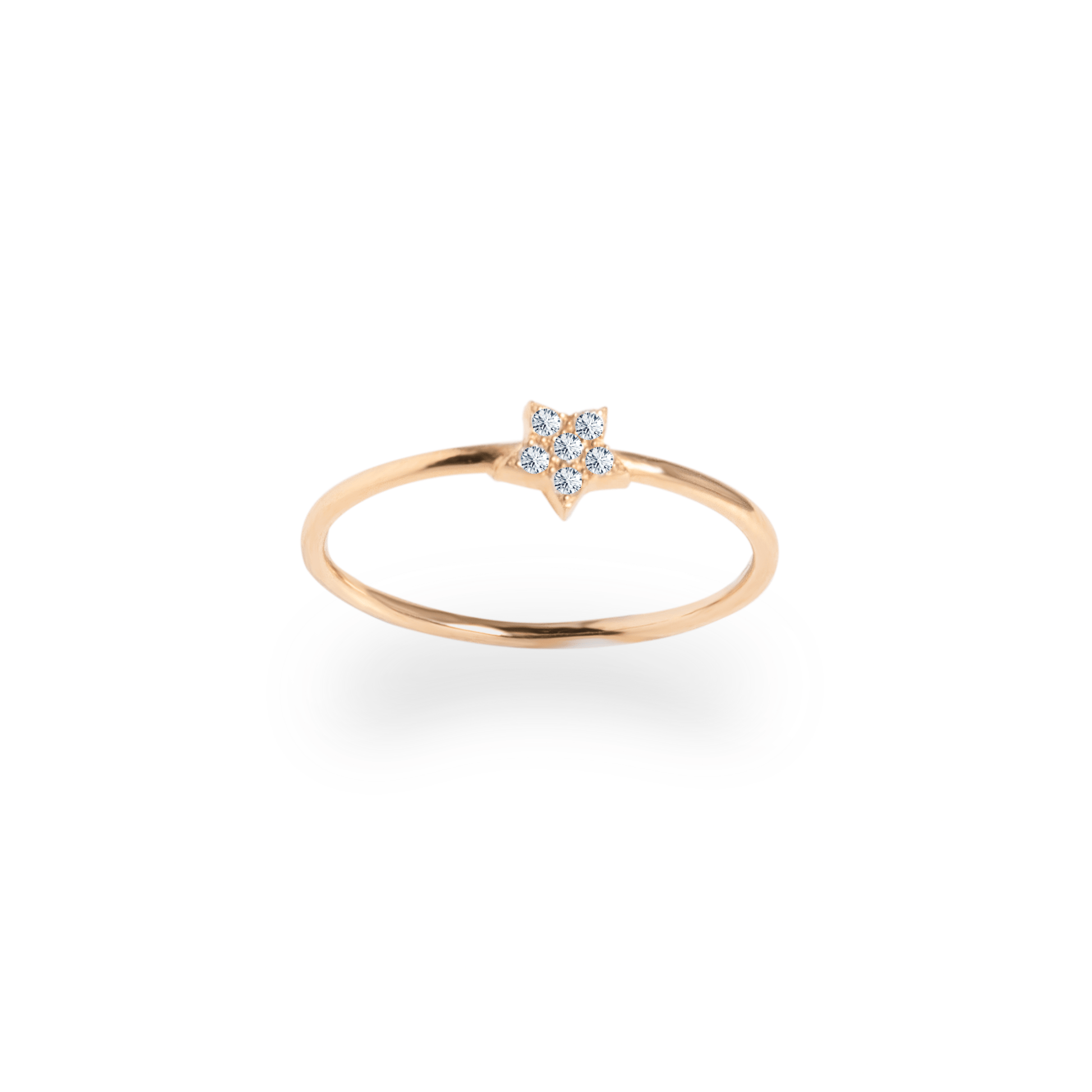 Diamond Star Ring in Yellow Gold- جرس - Luxury Diamond Jewelry shop Dubai - SABA DIAMONDS