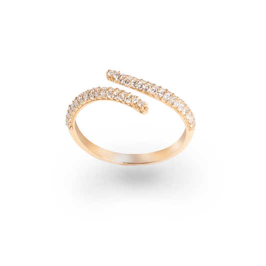 Open Curve Yellow Gold Ring- جرس - Luxury Diamond Jewelry shop Dubai - SABA DIAMONDS
