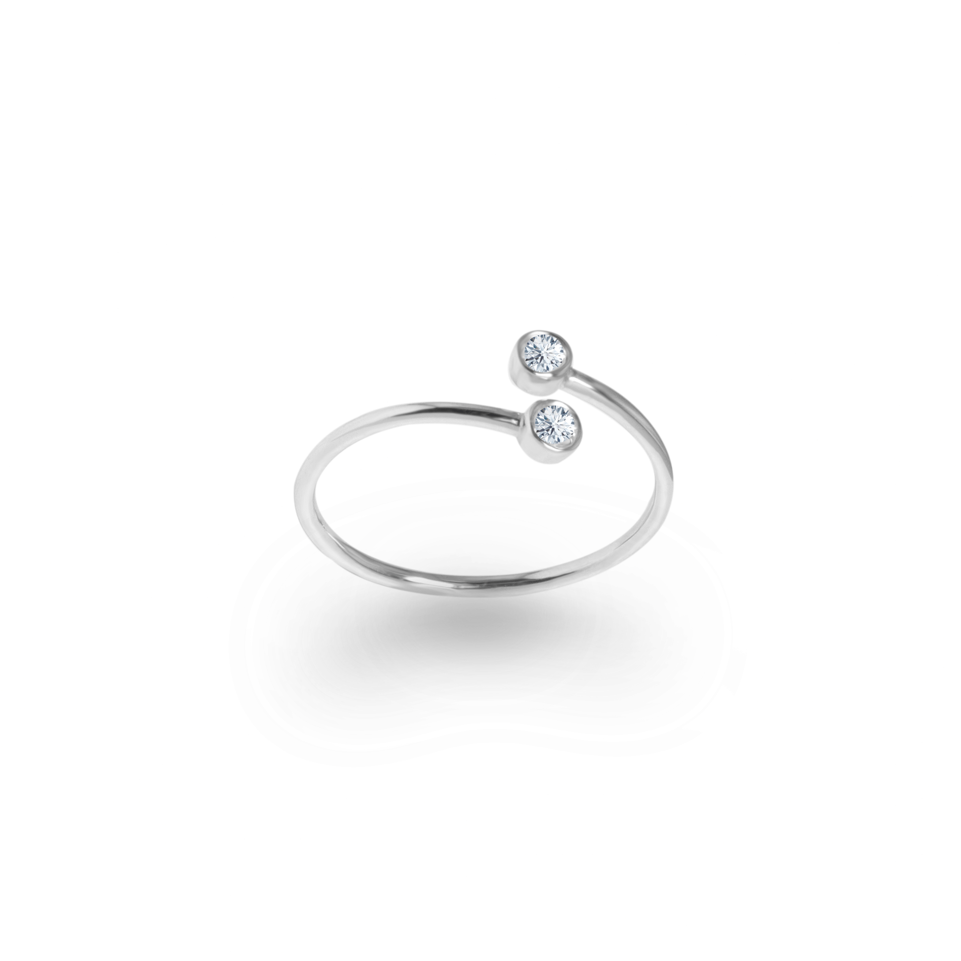 Open Tension Ring in 18k white gold 0.1 ctw- جرس - Luxury Diamond Jewelry shop Dubai - SABA DIAMONDS