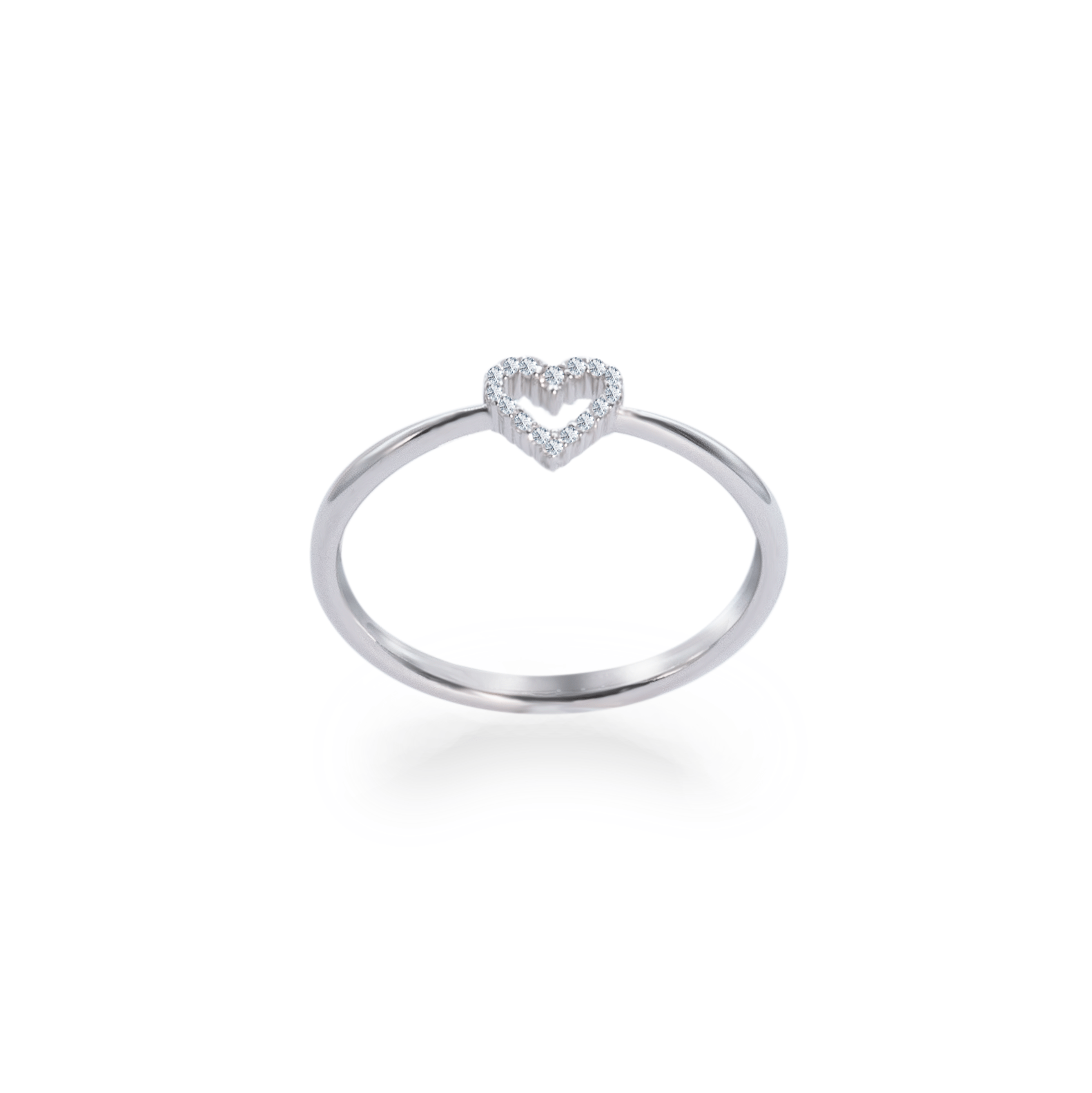 white heart ring- جرس - Luxury Diamond Jewelry shop Dubai - SABA DIAMONDS