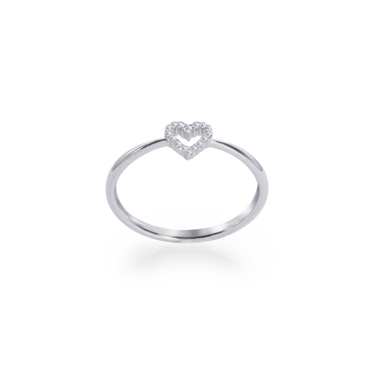 white heart ring- جرس - Luxury Diamond Jewelry shop Dubai - SABA DIAMONDS
